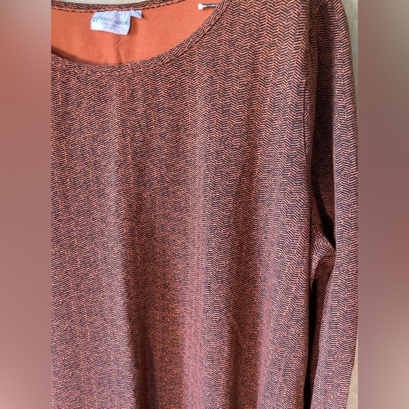 Prairie Cotton Orange and Black Dress Stretch Made in USA WXL Pockets Like New - Picture 2 of 6